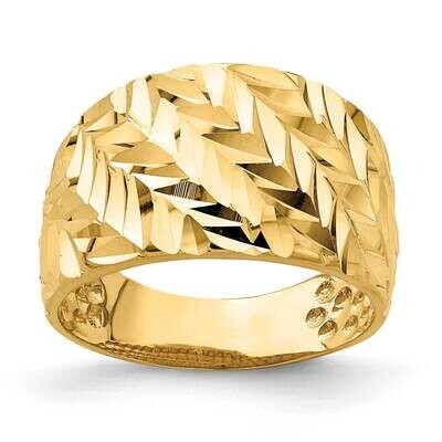 Arrow Slash Dome Ring 14k Gold Diamond-cut R729, MPN: R729, 196904050491