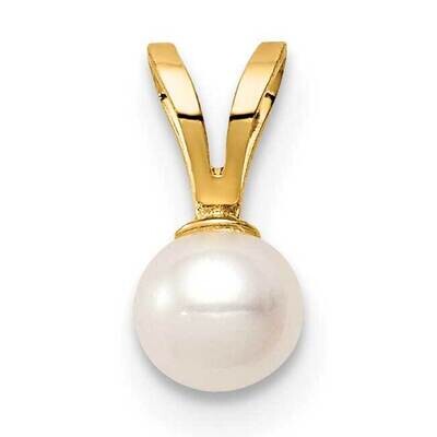 4-5mm White Near Round Freshwater Cultured Pearl Pendant 14k Gold SE3005 by Madi K, MPN: SE3005, 19…