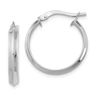 3mm Hoop Earrings 14k White Gold Polished TF1381W, MPN: TF1381W, 191101986758