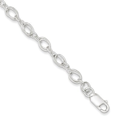 7.5 Inch Textured Fancy Bracelet Sterling Silver Polished QG3246-7.5, MPN: QG3246-7.5, 191101293993