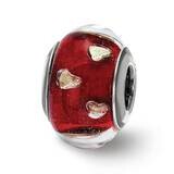 Red Hearts Italian Glass Bead Sterling Silver QRS4017, MPN: QRS4017,