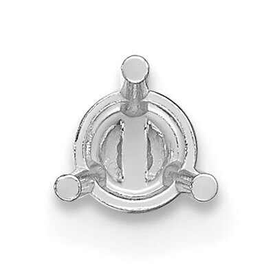 Round 3-Prong .03ct. Threaded Post Earring Mounting 14k White Gold WG2633, MPN: WG2633,
