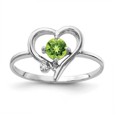 4mm Peridot Vs Diamond Ring 14k White Gold X9737PE/VS, MPN: X9737PE_AA, 883957639567