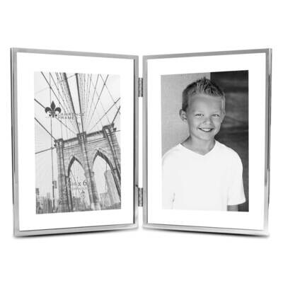 4 x 6 Inch Hinged Double Harland Silver-tone Metal Float Picture Frame GM22238, MPN: GM22238, 75114…