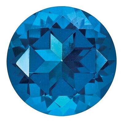Topaz Kashmir Blue 9mm Round Star Gemstone TP-0900-RDF-KB, MPN: TP-0900-RDF-KB,