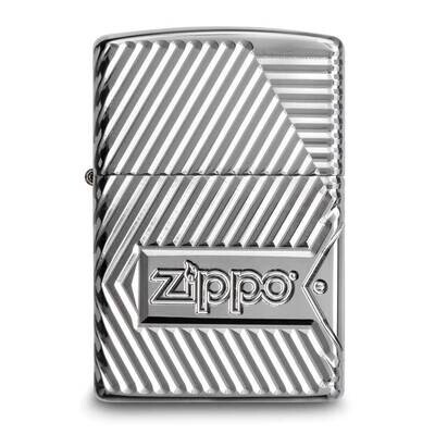 Zippo Armor Bolts Design High Polish Chrome Lighter GM25893, MPN: GM25893, 191693049510