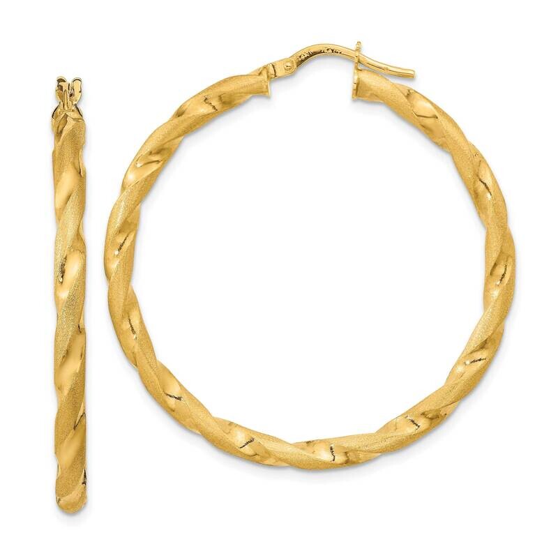 Satin Twisted Hoop Earrings 14k Gold Polished TF2137, MPN: TF2137, 883957992242