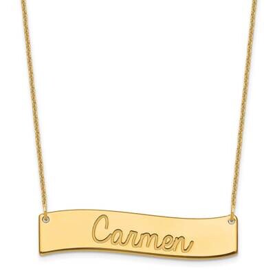 Polished Curved Bar Necklace 14k Gold Medium XNA1254Y, MPN: XNA1254Y,
