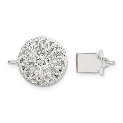 12.3mm Polished Pearl Bead Clasp Sterling Silver SS3548, MPN: SS3548,