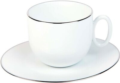 Deshoulieres Epure Platinum Filet Breakfast Cup And Saucer PTG -ER3176, MPN: PTG -ER3176, 310436136…