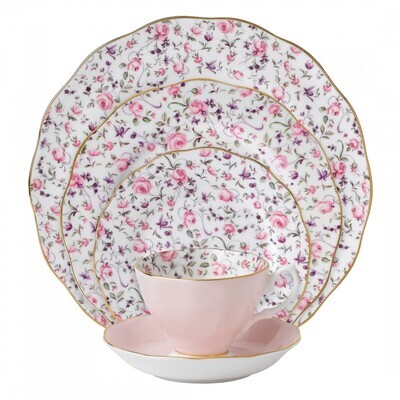 Royal Albert Rose Confetti Vintage 5 Piece Place Setting, MPN: ROSCON25822, 652383736009