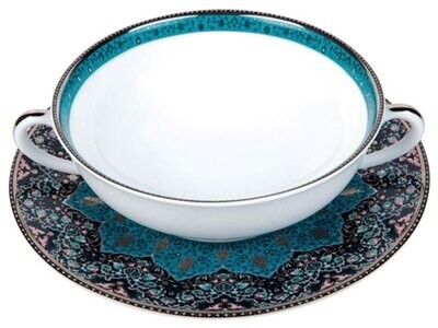 Deshoulieres Dhara Peacock Cream Soup Saucer SBBC-RI3189, MPN: SBBC-RI3189, 3104361366090