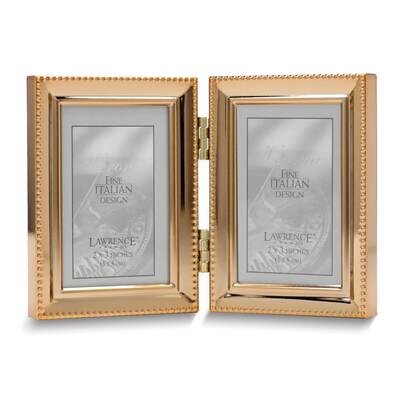 Gold-tone Beaded 2x3 Double Photo Frame GM25441, MPN: GM25441, 751148078894