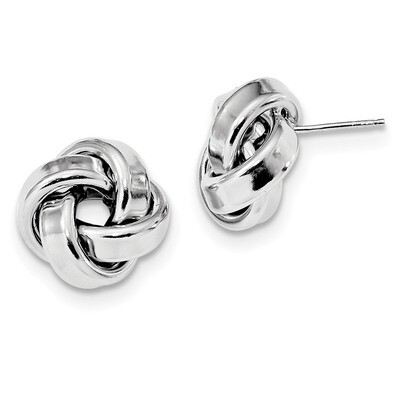 Love Knot Post Earrings Sterling Silver Rhodium Plated Polished QE13407, MPN: QE13407, 191101170393