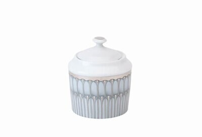 Deshoulieres Arcades Grey &amp; Shiny Platinum Round Sugar Bowl 030397, MPN: 30397, 3104363010908