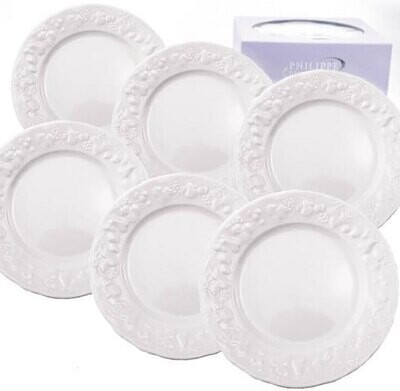 Deshoulieres Blanc De Blanc Canape Plates (Set Of 6) SCOK6B-CA, MPN: SCOK6B-CA, 3104360013889