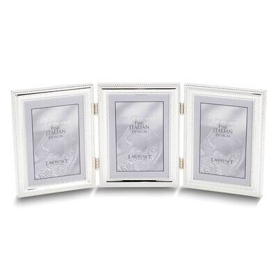 Silver-tone Double Beaded 4x5 Triple Photo Frame GM25513, MPN: GM25513, 751148065207