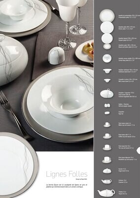 Deshoulieres Epure Lignes Folles (Twisted Lines) Dessert Plate AP240-ER3195, MPN: AP240-ER3195, 310…