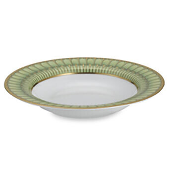 Deshoulieres Arcades Green Rim Soup Plate ACA-MZ6722, MPN: ACA-MZ6722, 3104360556652