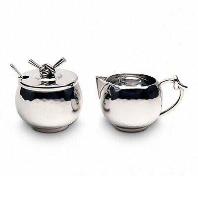 Mary Jurek Helyx Cream &amp; Sugar Set with Knot 3.5&quot; H HLX031, MPN: HLX031, 817658014293