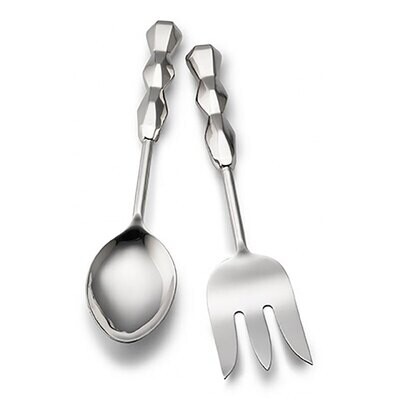 Mary Jurek Ibiza Vegetable Spoon and Meat Fork Set 10.5&quot; HBZ009, MPN: HBZ009, 817658013722
