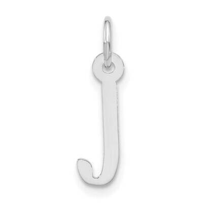 Large Slanted Block Initial J Charm 10k White Gold 10WC1555J, MPN: 10WC1555J,