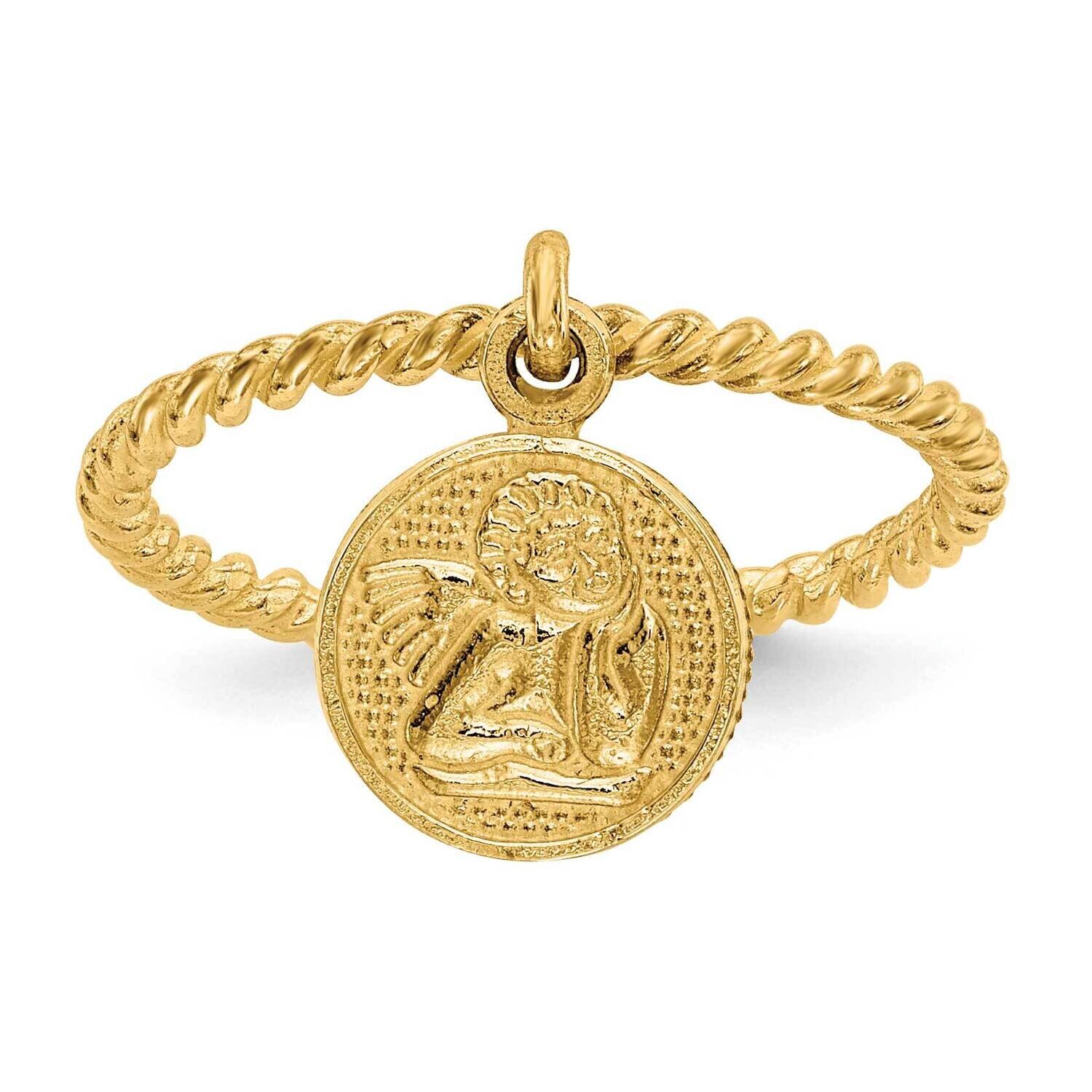 Angel Dangle Charm Child&#39;s Ring 10k Polished Gold 10R121, MPN: 10R121,