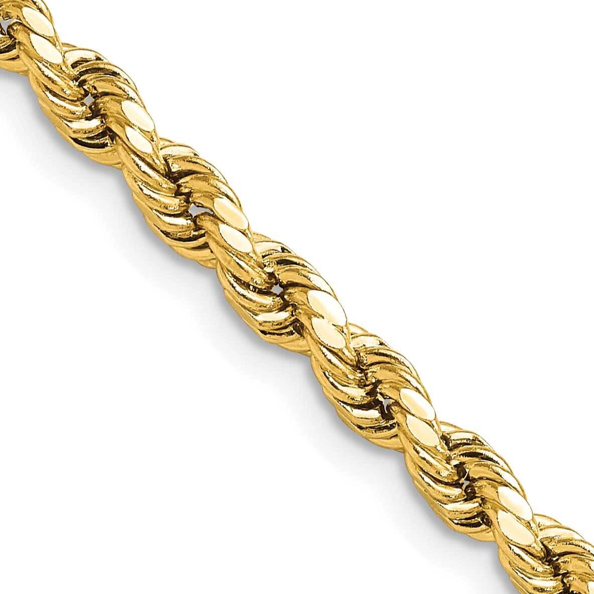 4mm Semi-Solid Diamond-Cut Rope Chain 28 Inch 10k Gold 10DH030-28, MPN: 10DH030-28,