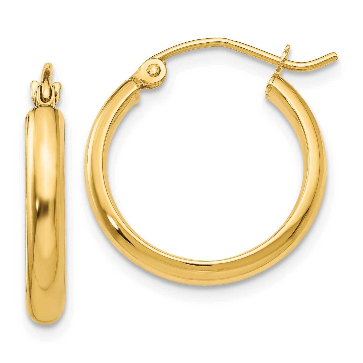Round Tube Hoop Earrings 10k Gold 10TC139, MPN: 10TC139,