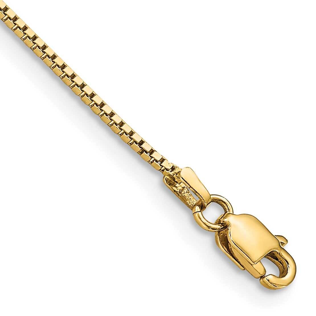 .95mm Box Chain Anklet 9 Inch 10k Gold 10BX095-9, MPN: 10BX095-9,