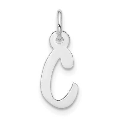 Large Slanted Block Initial C Charm 10k White Gold 10WC1555C, MPN: 10WC1555C,