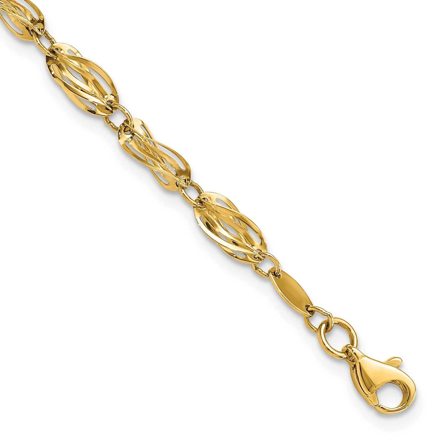 Polished Fancy Bracelet 7.75 Inch 10k Gold 10SF2203-7.75, MPN: 10SF2203-7.75,
