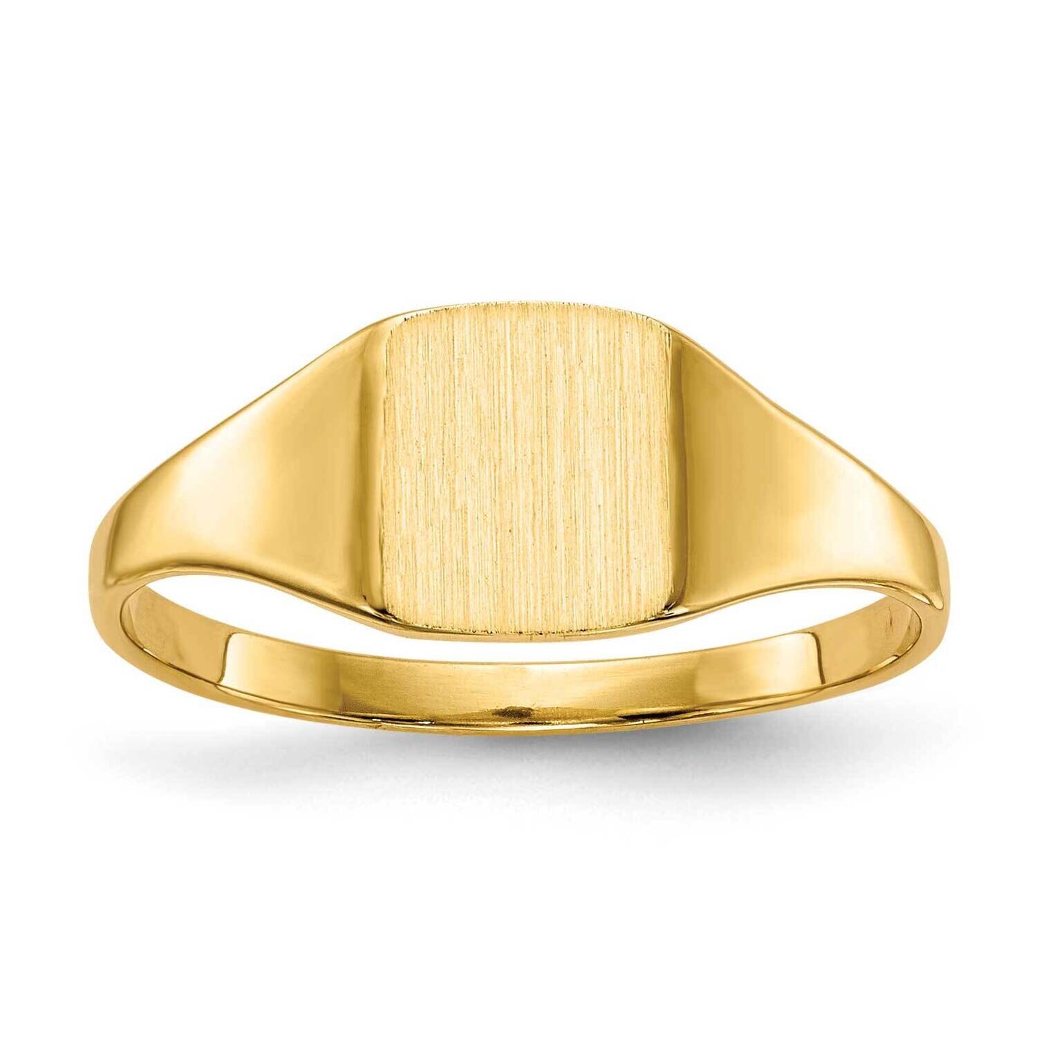 6.5 x 7 Inch.0mm Closed Back Signet Ring 10k Gold 10RS356