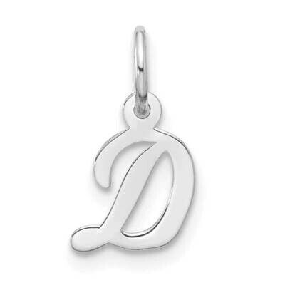 Small Script Initial D Charm 10k White Gold 10WC1556D, MPN: 10WC1556D,