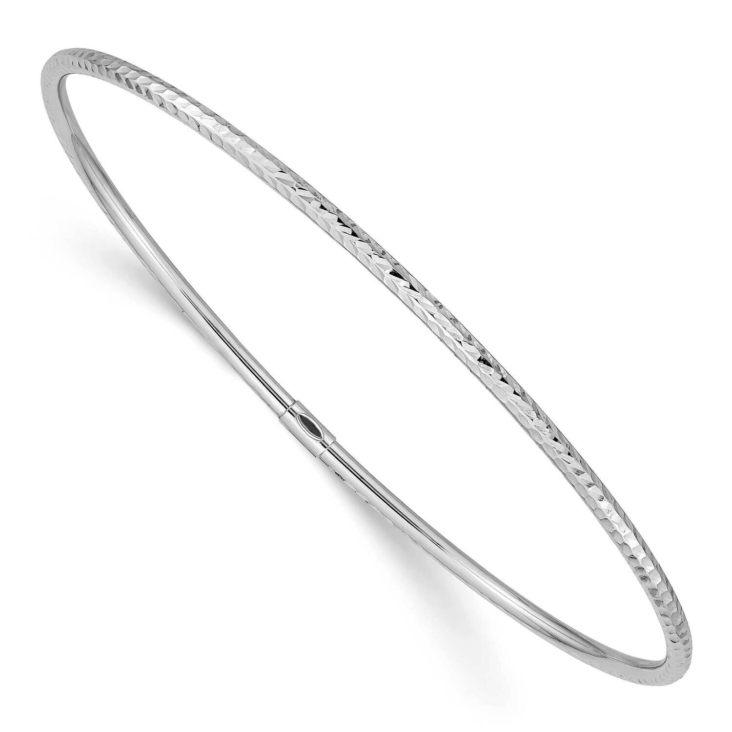 2mm Diamond-Cut Slip-On Bangle 10k White Gold 10DB485, MPN: 10DB485,