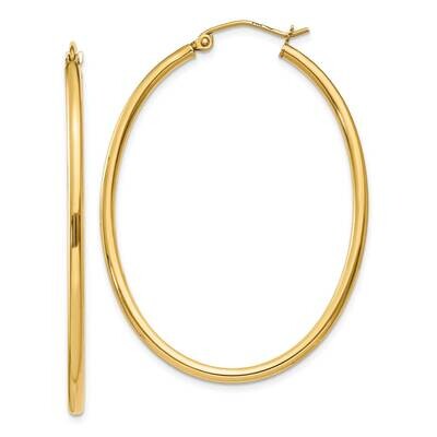 Oval Polished Hoop Earring 10k Gold 10TA259, MPN: 10TA259,