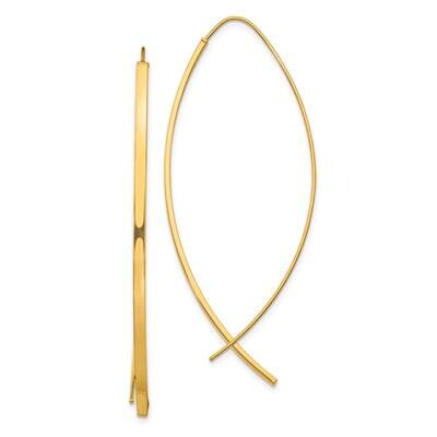 1.75mm Square Tube Wire Threader Earrings 10k Gold 10TF1324, MPN: 10TF1324,