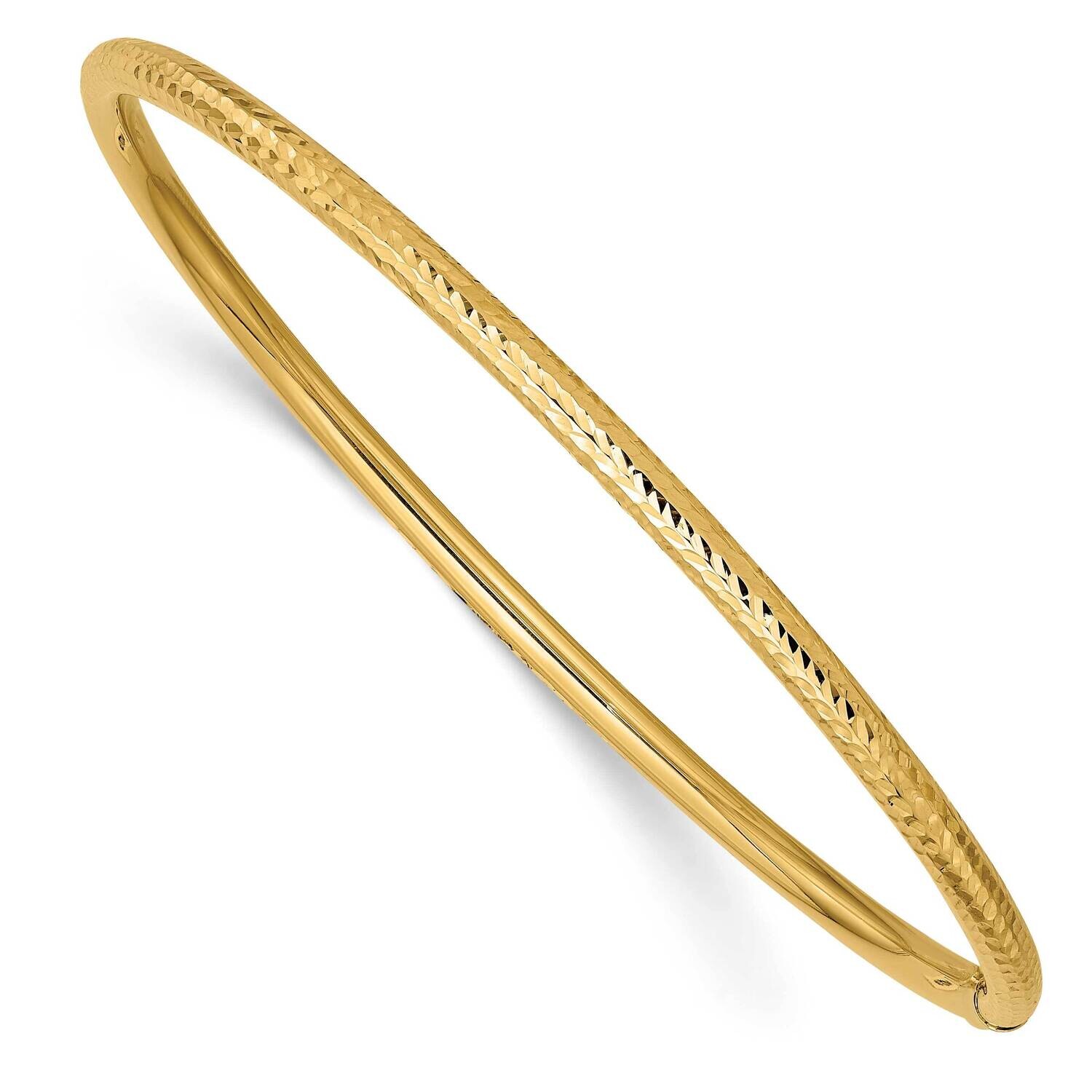3mm Diamond-Cut Tube Slip-On Bangle 10k Gold 10DB476, MPN: 10DB476,