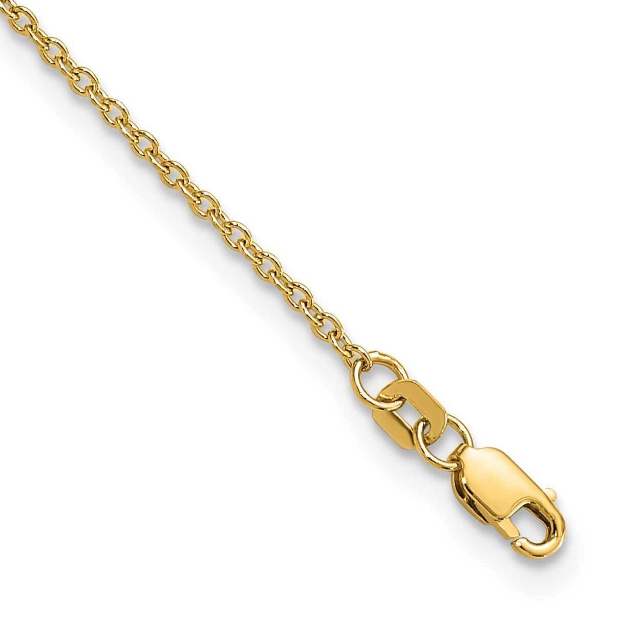 1.4mm Solid Polished Cable Chain Anklet 10 Inch 10k Gold 10PE328-10, MPN: 10PE328-10,