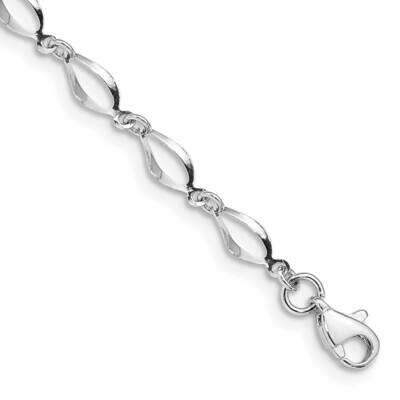 Polished Fancy Link Bracelet 7.25 Inch 10k White Gold 10FB1340-7.25, MPN: 10FB1340-7.25,