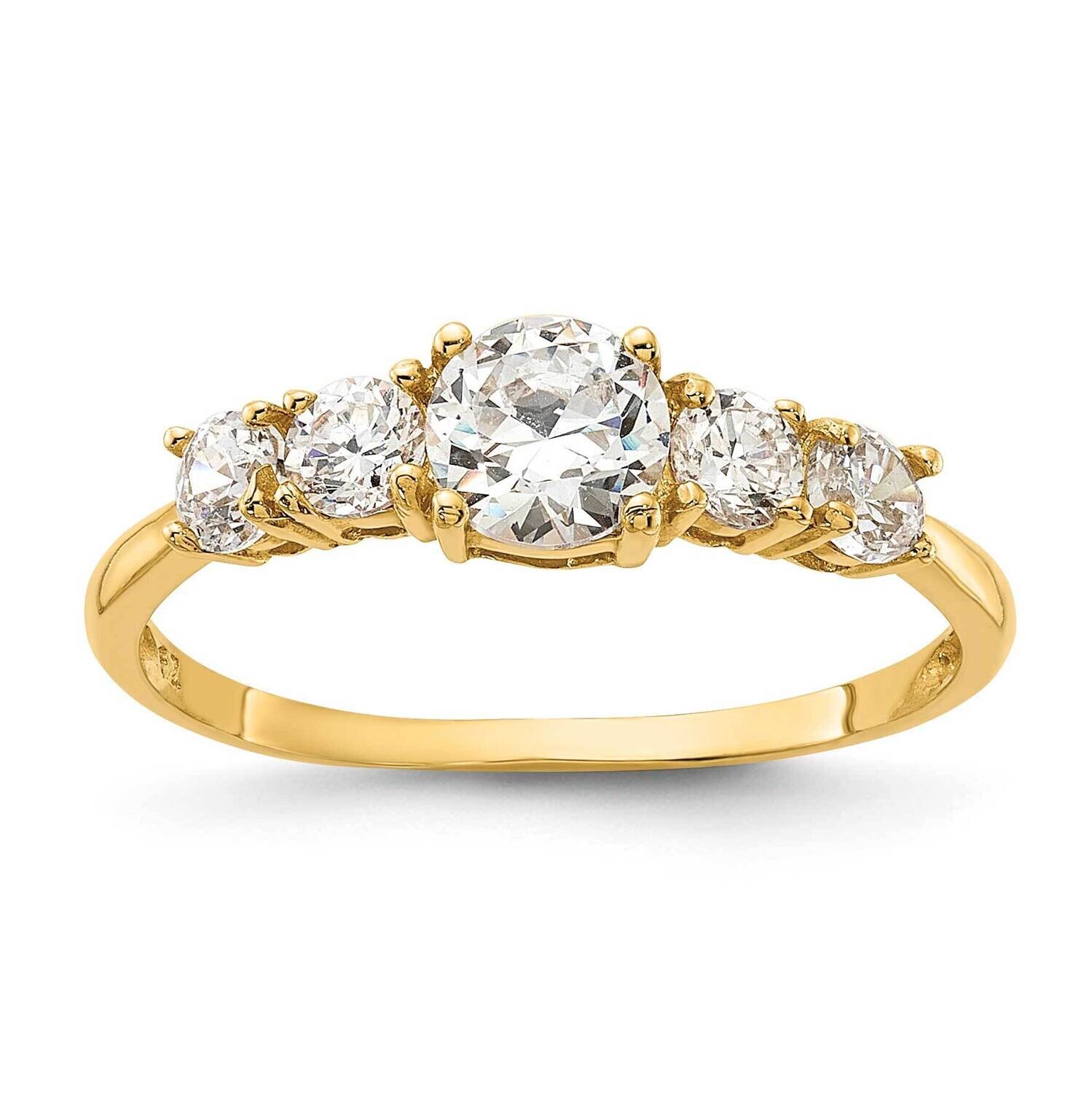 5 Stone CZ Ring 10k Polished Gold 10C1510, MPN: 10C1510,