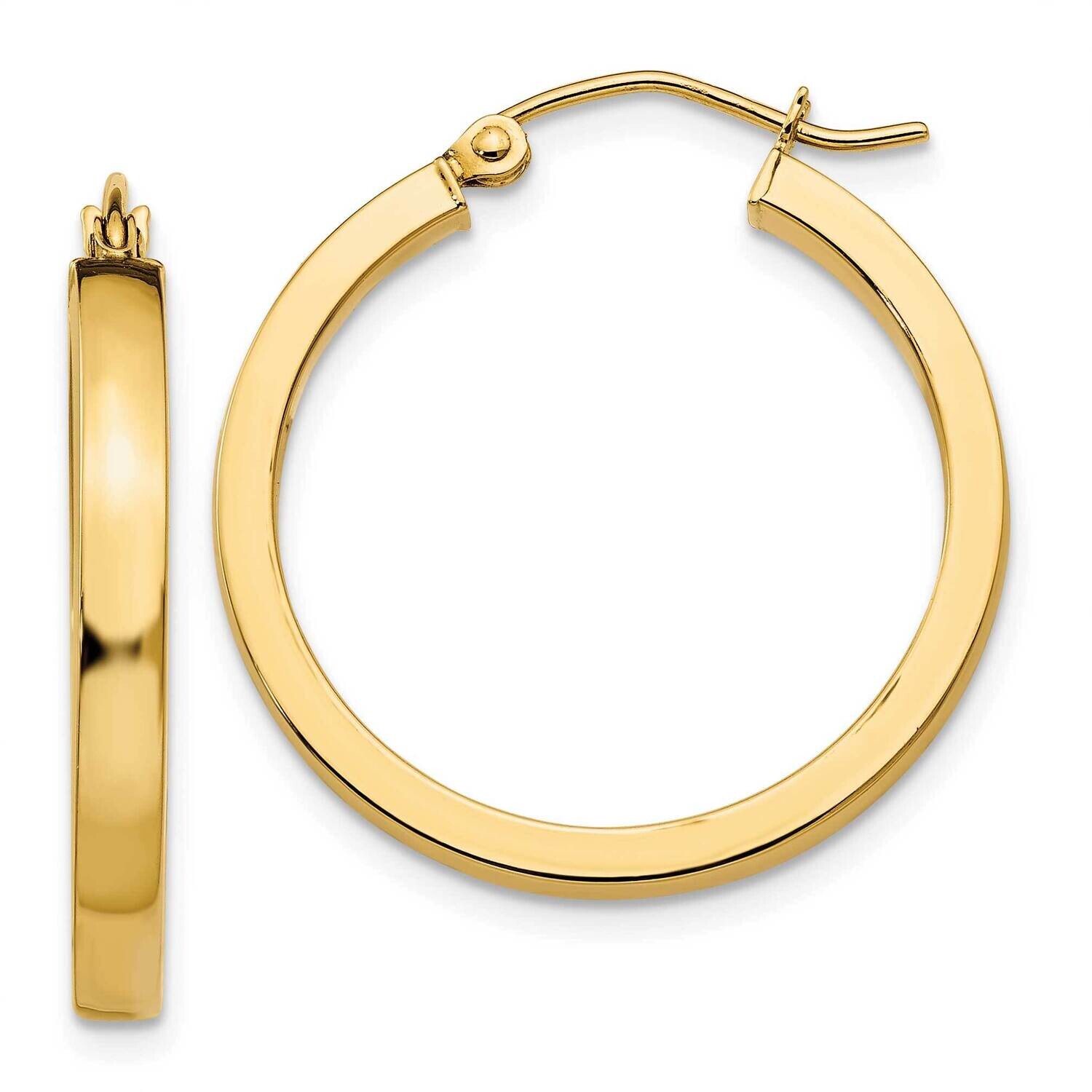 2X3mm Square Tube Hoops Earrings 10k Gold 10TL415, MPN: 10TL415, 196904147597
