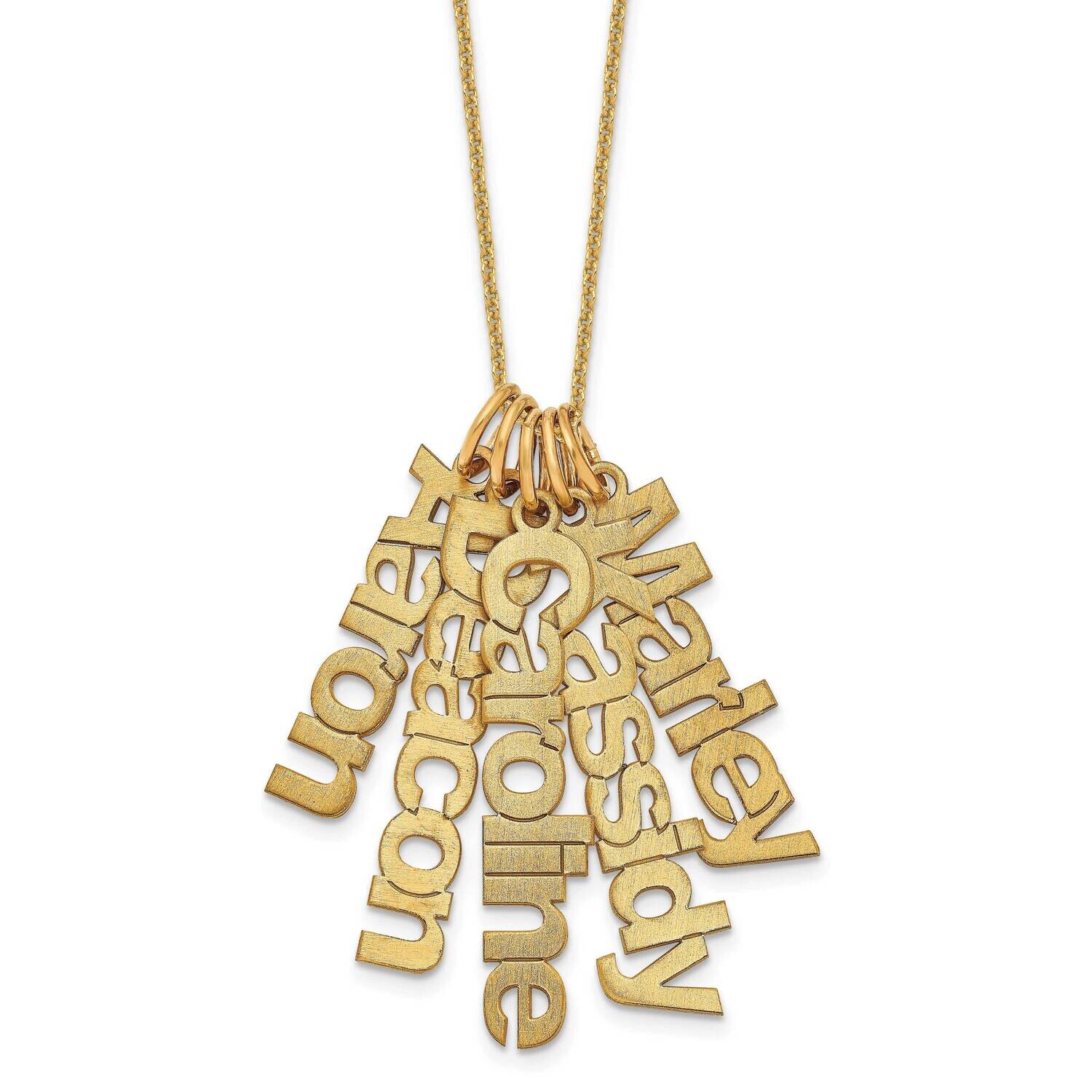 Brushed 5 Name Charm Necklace 10k Gold 10XNA650/5Y, MPN: 10XNA650/5Y,