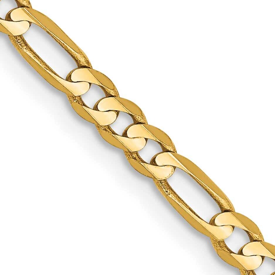3mm Concave Figaro Chain 22 Inch 10k Gold 10LF080-22