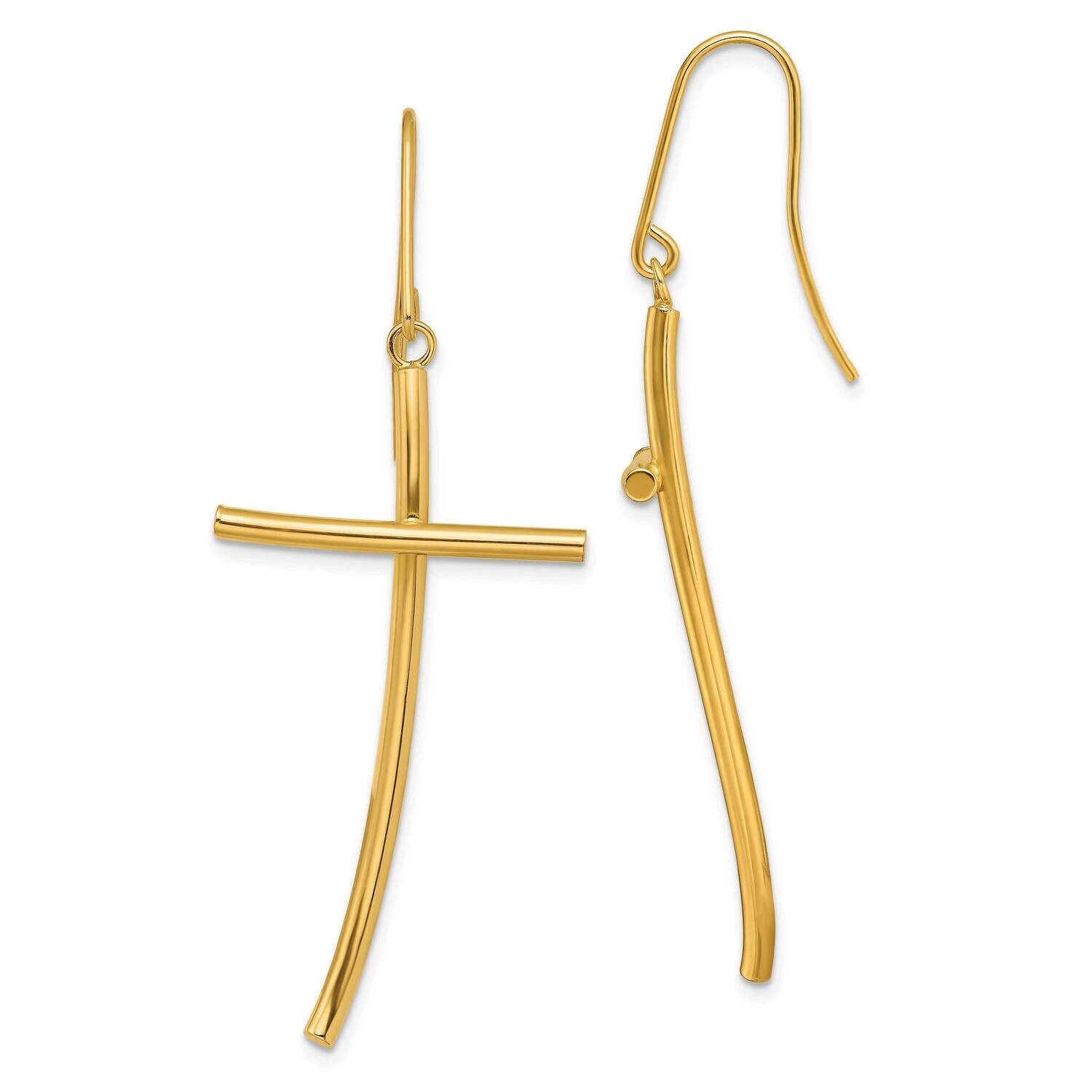Cross Dangle Earrings 10k Polished Gold 10TF1743