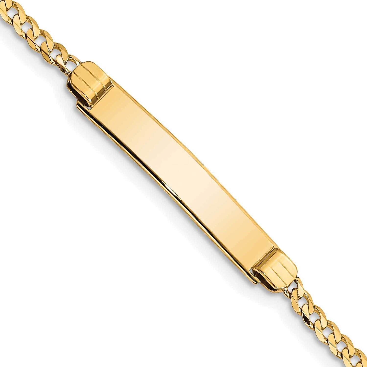 Flat Curb Link Id Bracelet 5.5 Inch 10k Gold 10BID45-5.5