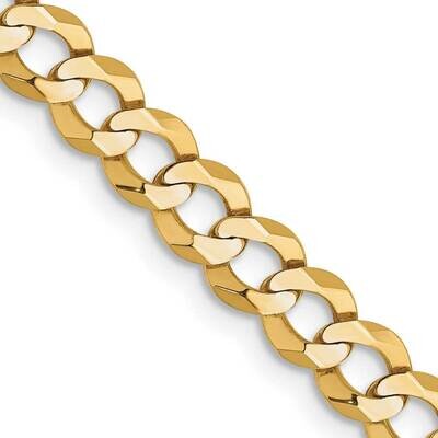 4.7mm Lightweight Flat Cuban Chain 24 Inch 10k Gold 10LCB120-24, MPN: 10LCB120-24,