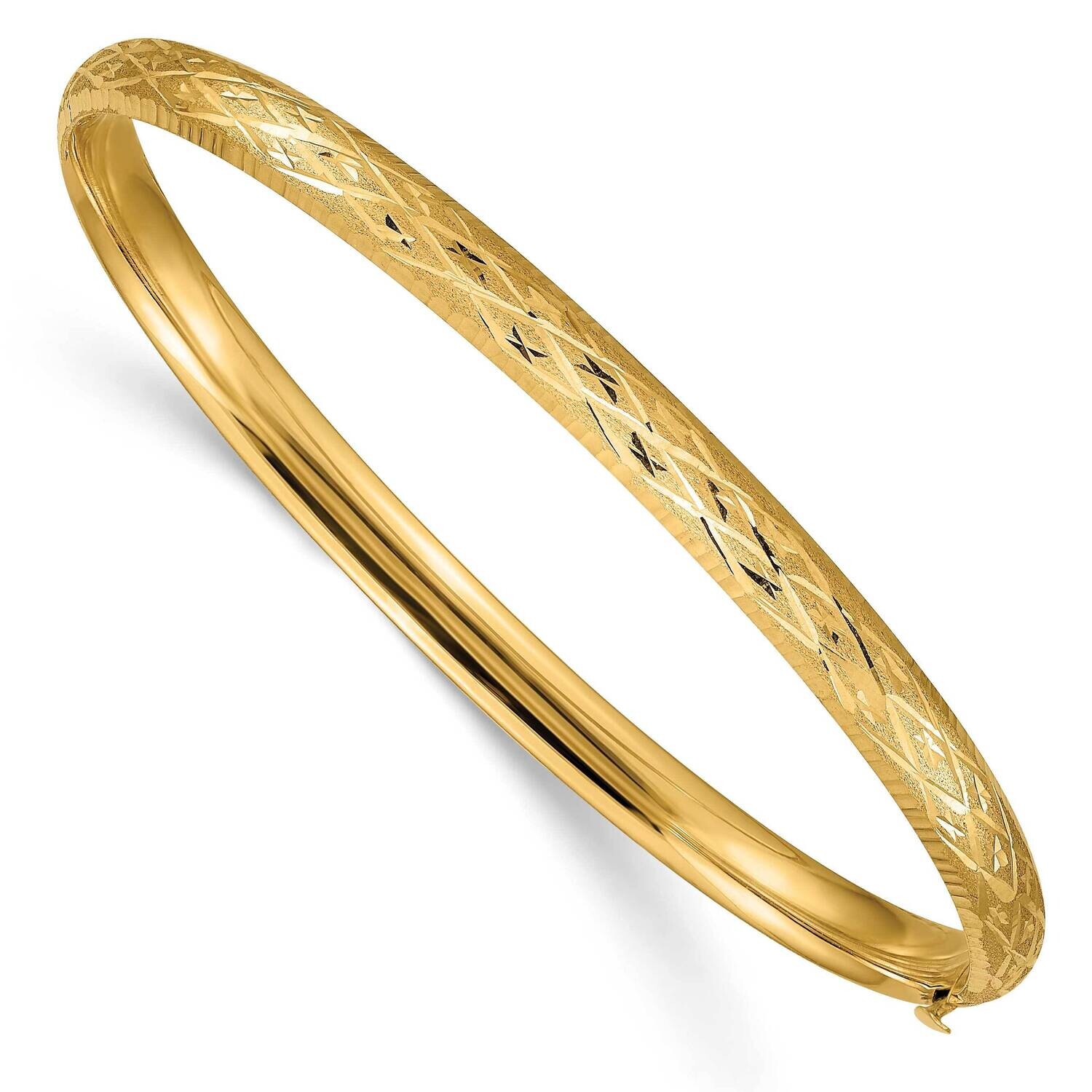 3/16 Diamond-Cut Fancy Hinged Bangle Bracelet 7 Inch 10k Gold 10DB94, MPN: 10DB94,
