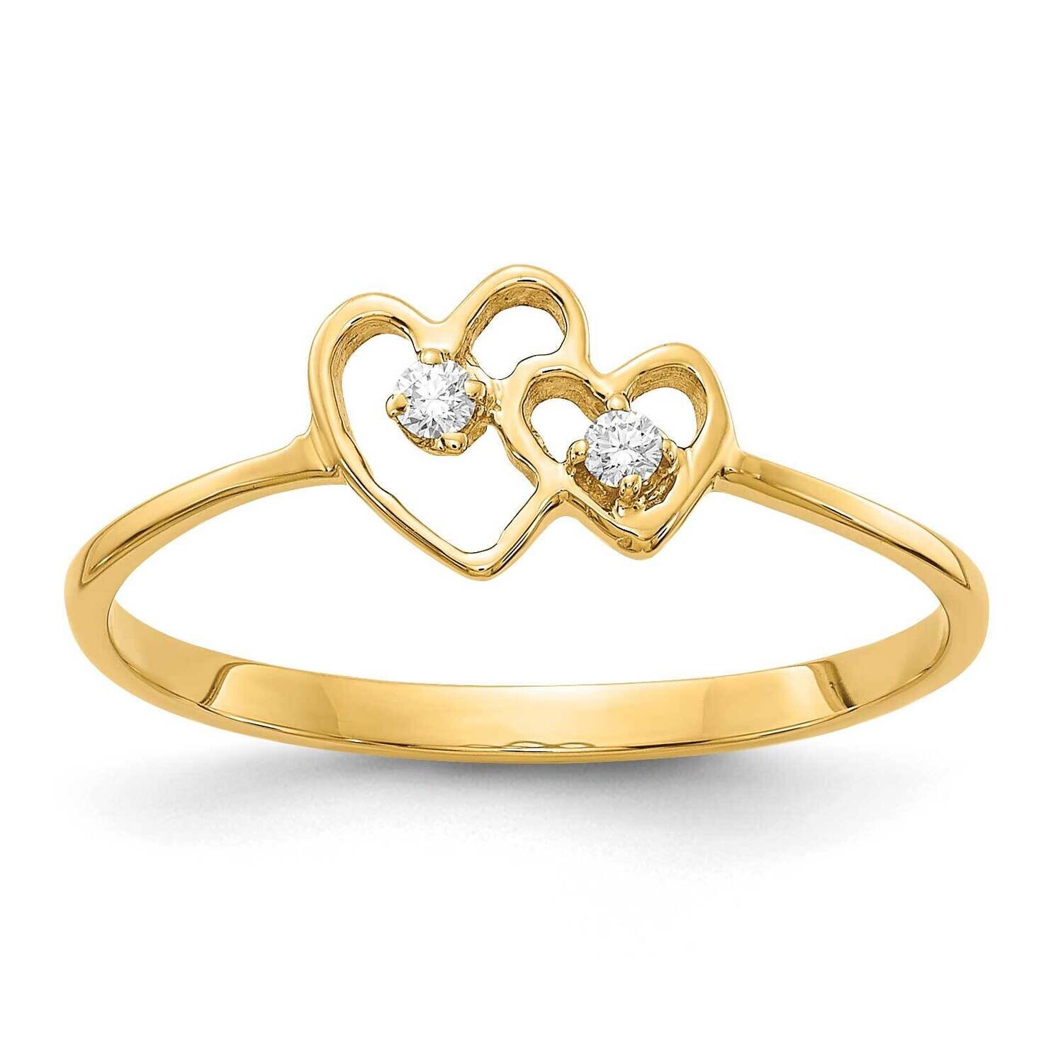 .03Ct. Diamond Heart Ring Mounting 10k Polished Gold 10X9552, MPN: 10X9552,
