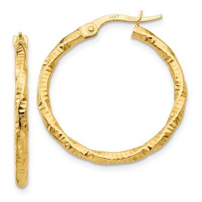 Textured Hoop Earrings 10k Polished Gold 10TH674, MPN: 10TH674,